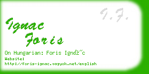 ignac foris business card